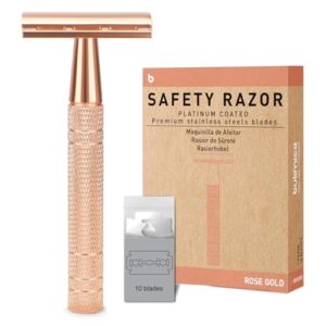 Matte Rose Gold Safety Razor, B0F1N34ZZR