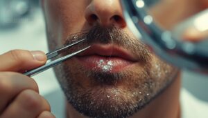 remove stray hairs carefully remove stray hairs carefully
