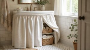 skirted pedestal sink storage skirted pedestal sink storage