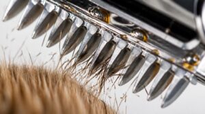 teeth shear hair strands teeth shear hair strands