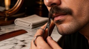 trim your mustache with scissors trim your mustache with scissors