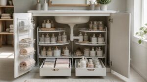 vertical and under-sink storage vertical and under-sink storage