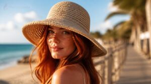 wear a wide-brimmed hat wear a wide-brimmed hat