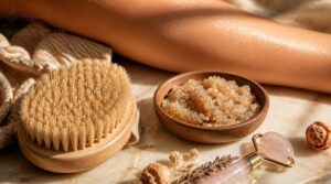 careful exfoliation and dry brushing careful exfoliation and dry brushing