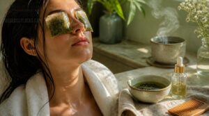 green tea for under-eyes and hair green tea for under-eyes and hair