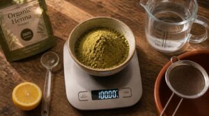 measure henna and lemon juice measure henna and lemon juice