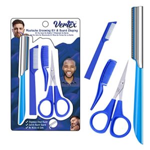 Mustache Scissors Grooming Kit Comb B09745WGTG
