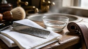 prepare the safety razor blade prepare the safety razor blade