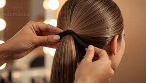 secure the ponytail firmly secure the ponytail firmly