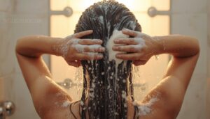 shampoo and wet your hair shampoo and wet your hair