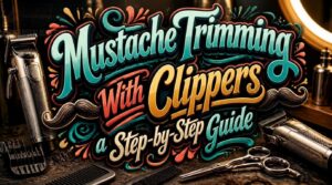 trimming mustache with clippers guide
