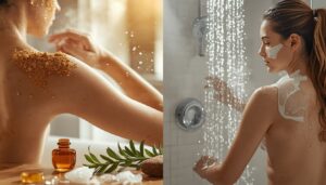 before-shower versus in-shower exfoliation before-shower versus in-shower exfoliation