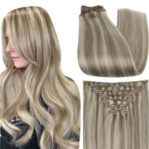 Full Shine Blonde Hair Extensions B086ZGQVYB