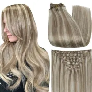 Full Shine Blonde Hair Extensions B086ZGQVYB