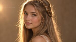 half-up braided style half-up braided style