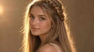 half-up braided style half-up braided style