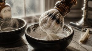 loading shaving soap or cream loading shaving soap or cream