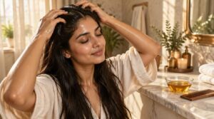 massage scalp with warm oil massage scalp with warm oil