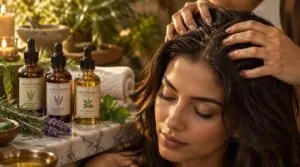 scalp massage and application scalp massage and application