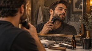 shape a short beard (5–15 mm) for a neat look shape a short beard (5–15 mm) for a neat look