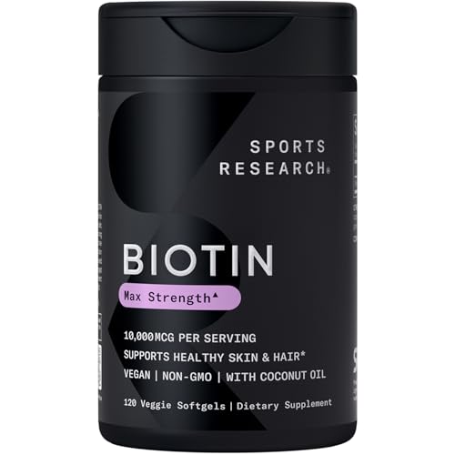 Sports Research® Biotin 10,000mcg w/Coconut