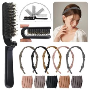 6Pcs Travel Boar Bristle Folding B07Z4HY43S