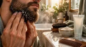 exfoliate and sun-protect skin beneath your beard exfoliate and sun-protect skin beneath your beard
