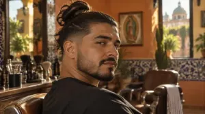 man bun with tapered sides man bun with tapered sides