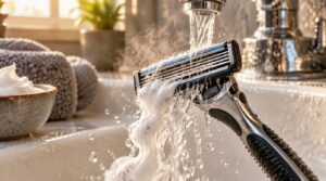 rinse shaving cream from your razor during each shave rinse shaving cream from your razor during each shave