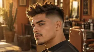 spiky blowout with high fade spiky blowout with high fade