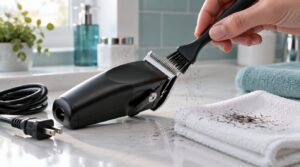 unplug clippers and brush away hair unplug clippers and brush away hair